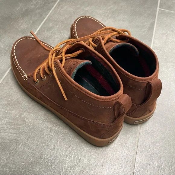 L.L.Bean Mens Flannel Lined Leather Ranger Moc Toe Chukka Boots, Size 9 - Picture 8 of 14